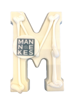 Gedecoreerde  Callebaut chocoladeletter &#039;M&#039; Wit - 240 gr