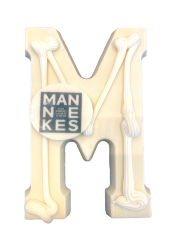 Gedecoreerde  Callebaut chocoladeletter 'M' Wit - 240 gr