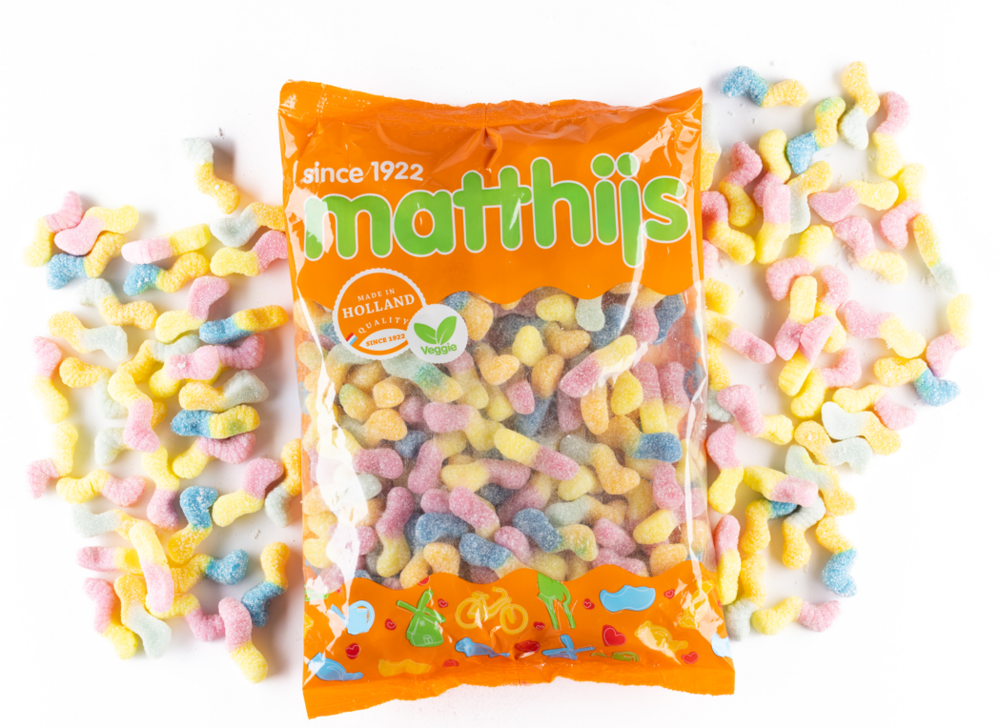 Zure Neon Mini Wormen 1KG - Veggie